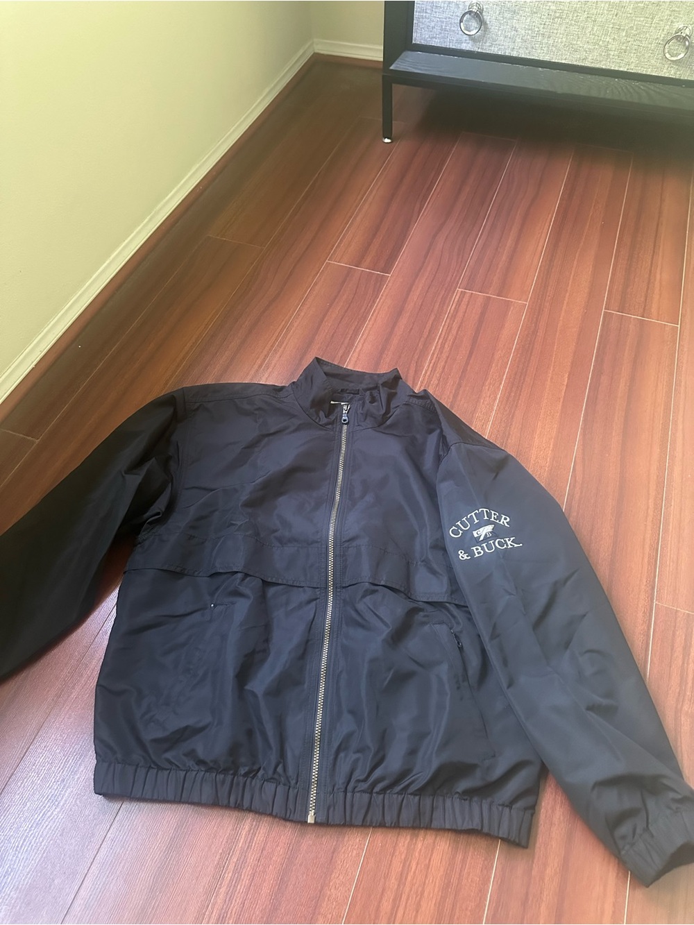 Cutter & Buck Black Full-Zip Windbreaker Jacket